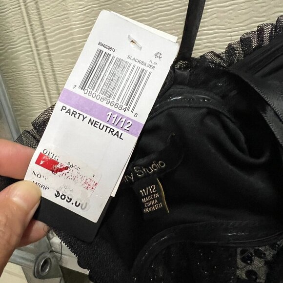 City Studios Womens Juniors Paillettes Mini Fit & Flare Dress Sz 11/12 Black - Picture 8 of 11